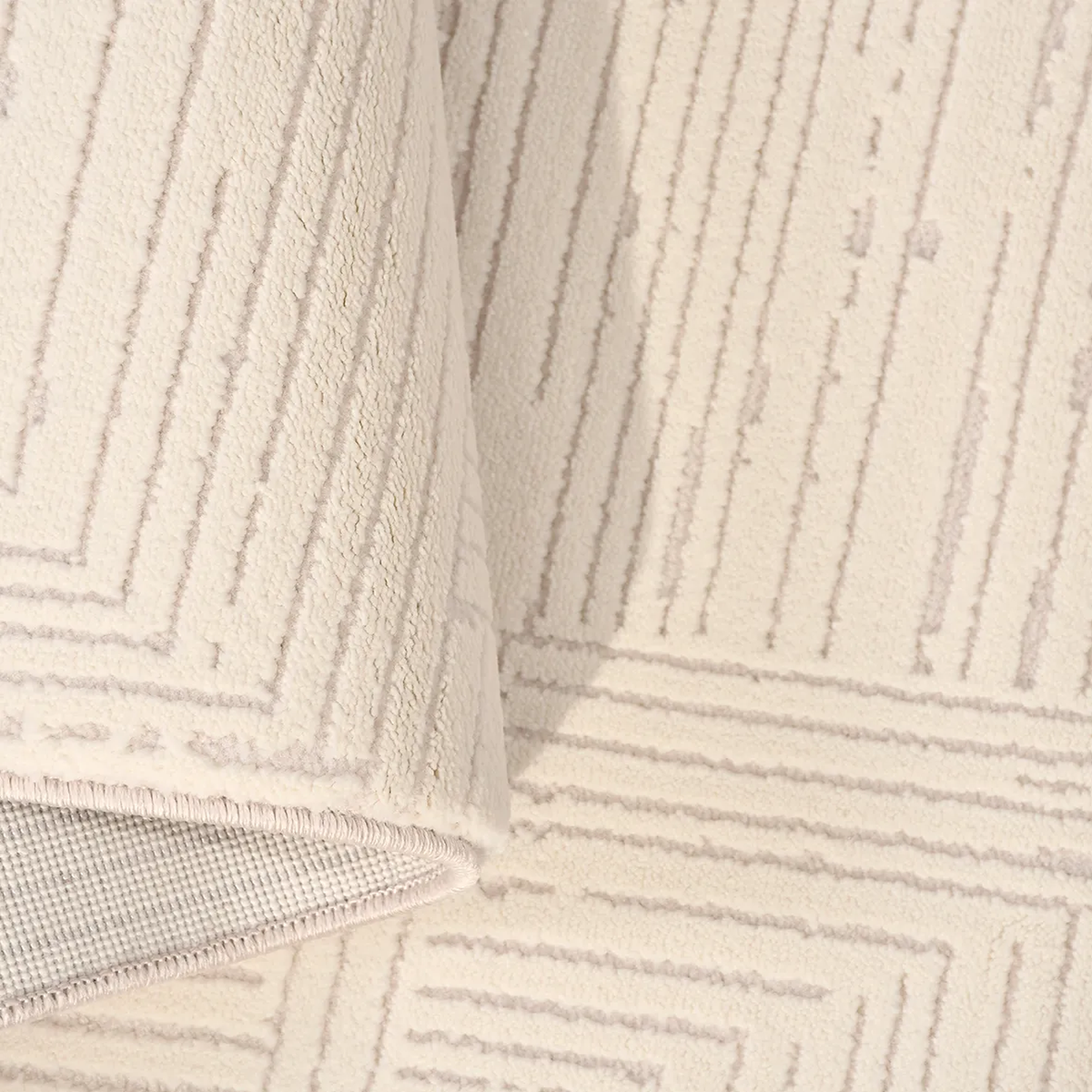 SHARED | Cornflower Cream Beige Geometric Modern Machine Woven Living photo 3