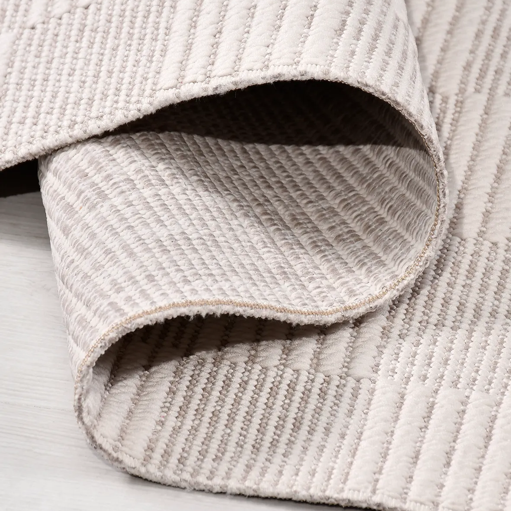 SHARED | Pyrite Cream Checkered Transitional Modern Machine Woven Liv photo 3