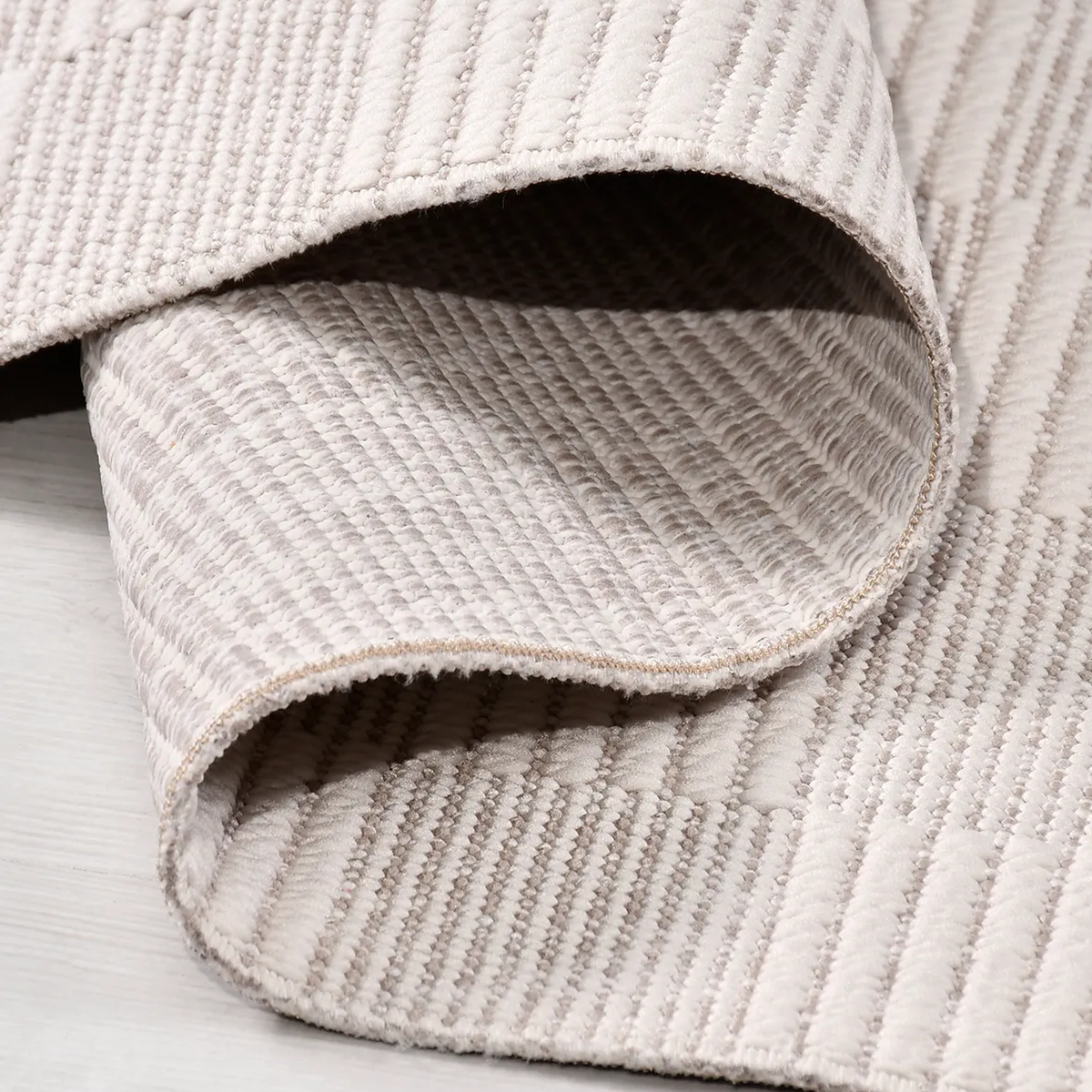 SHARED | Pyrite Cream Checkered Transitional Modern Machine Woven Liv photo 3