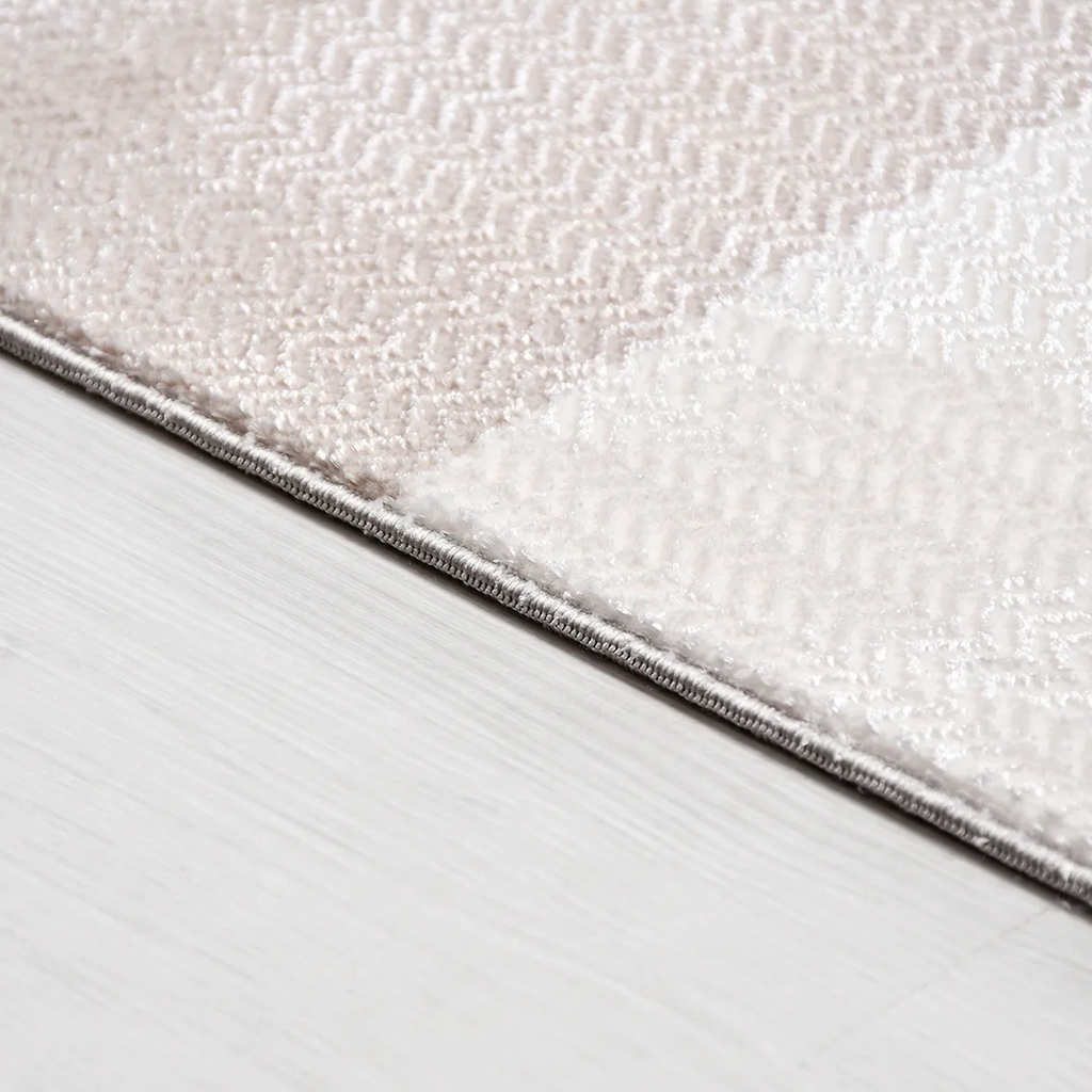 SHARED | Ashford Cream Beige Modern Geometric Machine Woven Living Ro photo 3