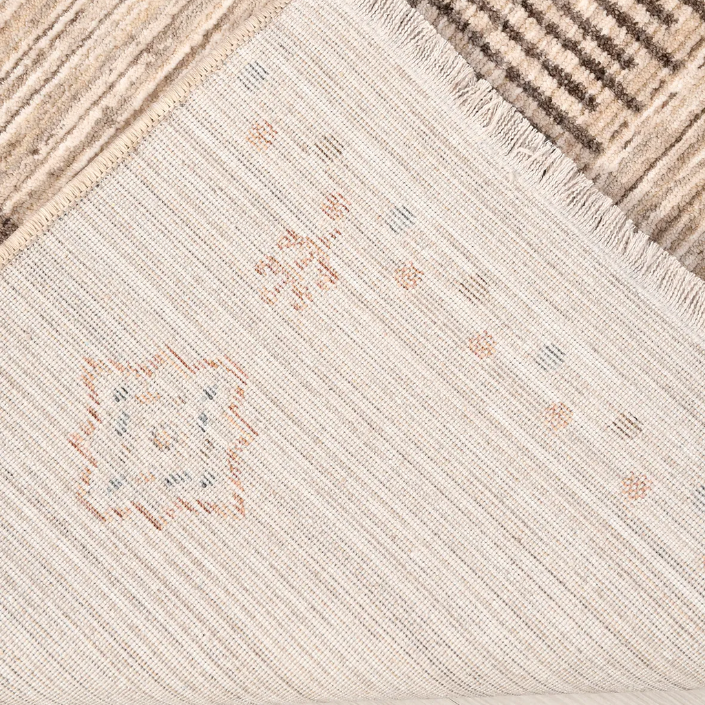 SHARED | Teasel Beige Cream Abstract Tribal Bordered Machine Woven Li photo 3