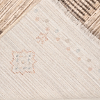 SHARED | Teasel Beige Cream Abstract Tribal Bordered Machine Woven Li photo 3