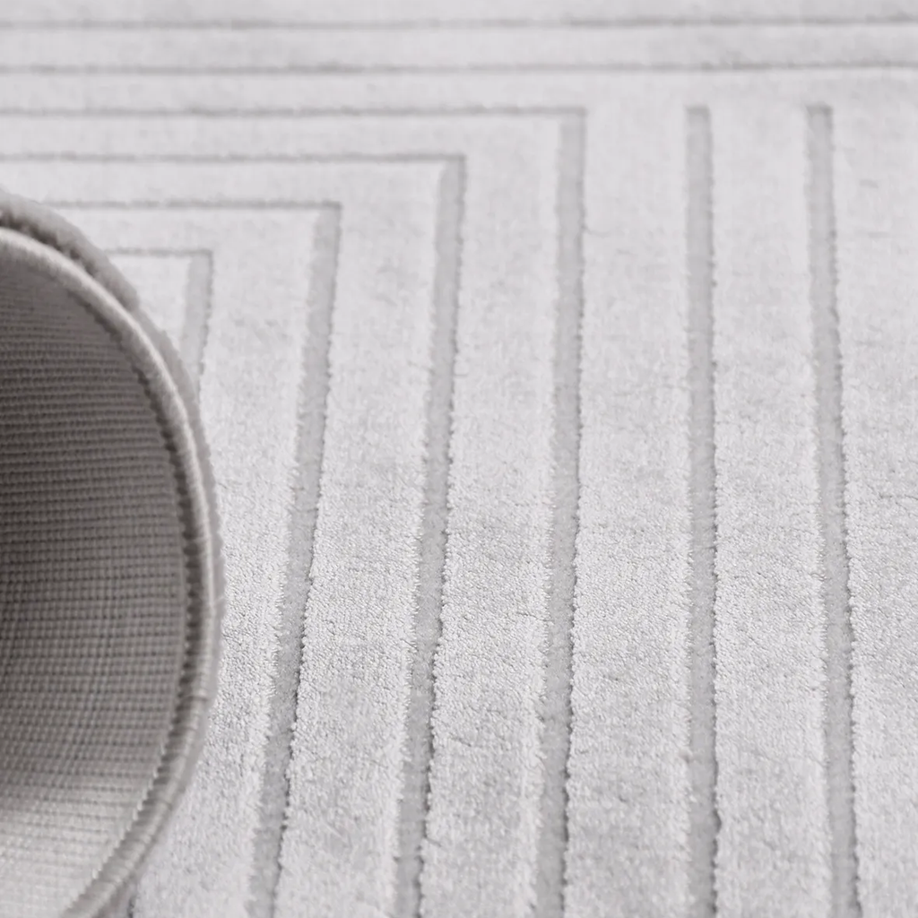 SHARED | Chervil Light Grey Geometric Modern Machine Woven Living Roo photo 3
