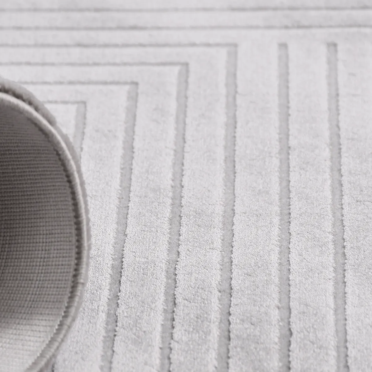 SHARED | Chervil Light Grey Geometric Modern Machine Woven Living Roo photo 3