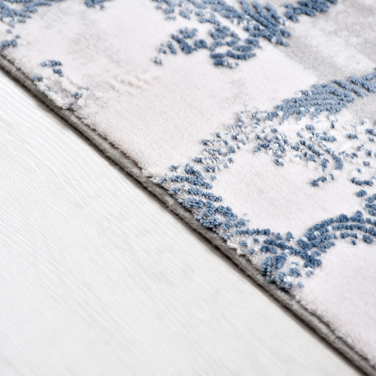 SHARED | Ledge Blue Grey Abstract Modern Machine Woven Living Room Be photo 3