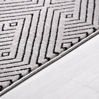 SHARED | Glen Modern Geometric Diamond Machine Woven Grey Charcoal Li photo 3