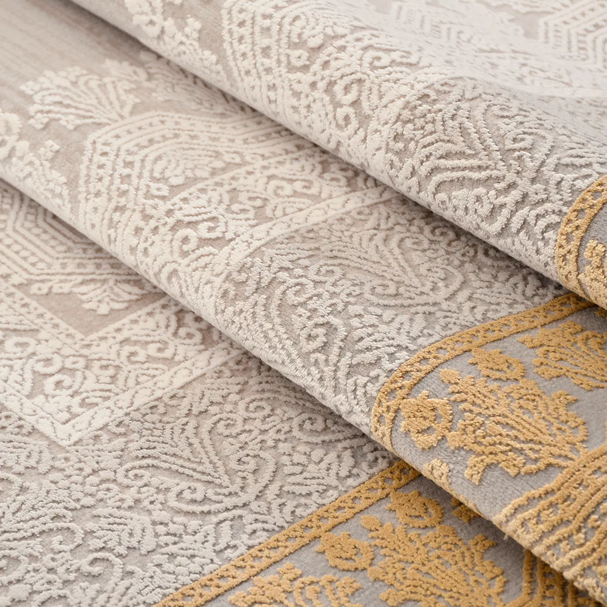 SHARED | Cesme Beige Gold Persian Style Traditional Machine Woven Liv photo 3