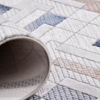 SHARED | Campion Cream Navy Geometric Maze Modern Machine Woven Livin photo 3