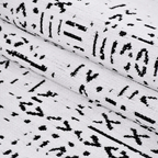 SHARED | Gale Ivory Black Abstract Boho Machine Woven Living Room Bed photo 3
