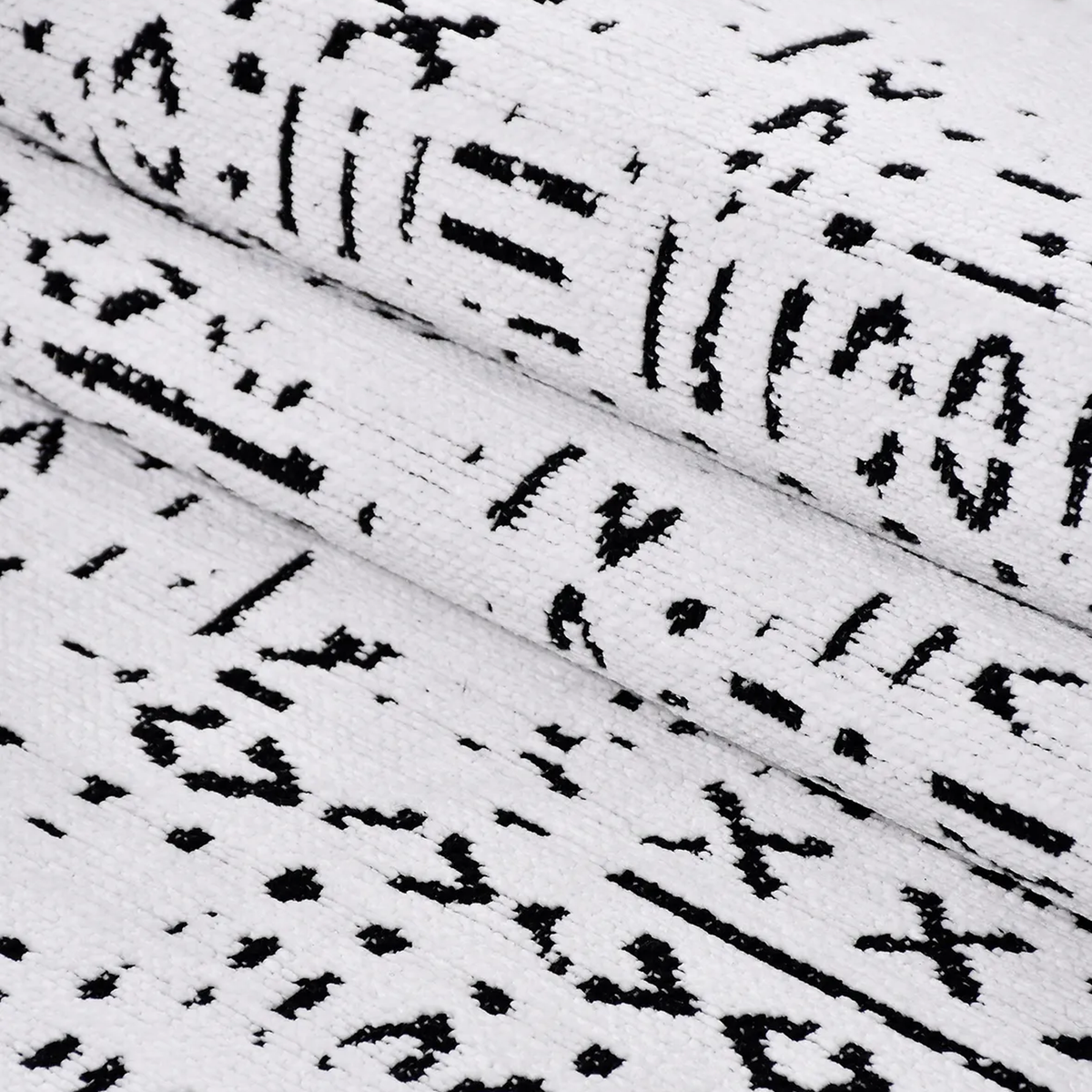 SHARED | Gale Ivory Black Abstract Boho Machine Woven Living Room Bed photo 3