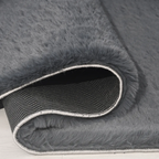 SHARED | Knidos Charcoal Grey Solid Shag Modern Machine Woven Living  photo 3