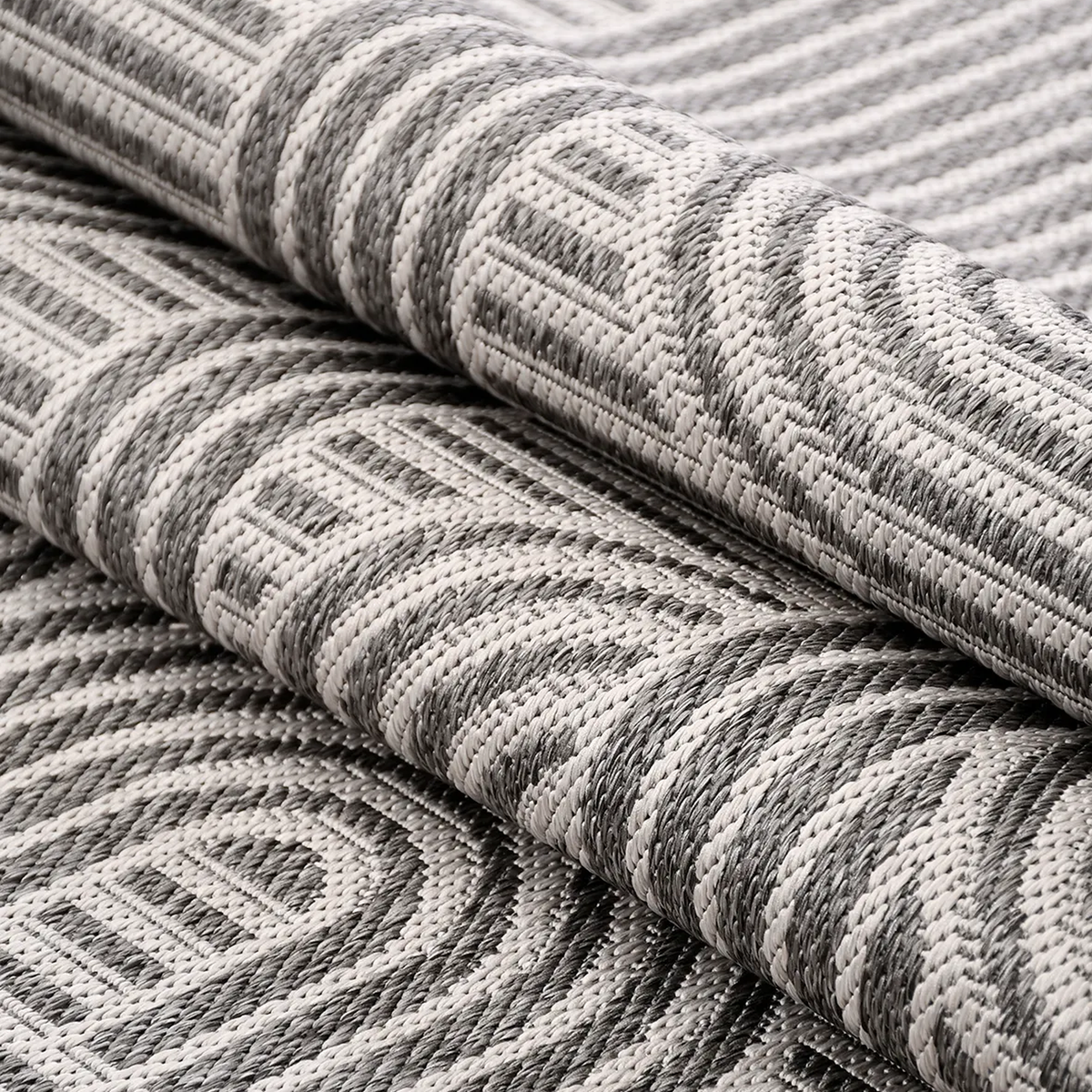 SHARED | Headland Grey Cream Modern Geometric Machine Woven Living Ro photo 3