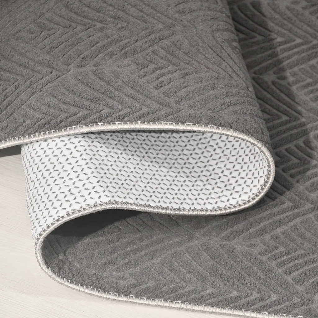 SHARED | Carnelian Charcoal Grey Geometric Modern Machine Woven Livin photo 3