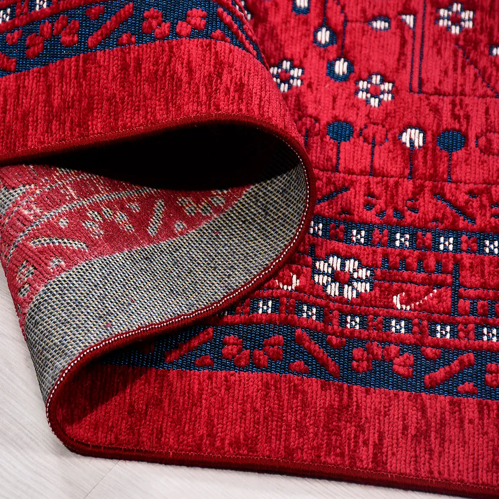 SHARED | Assos Persian Style Traditional Medallion Red Navy Machine W photo 3