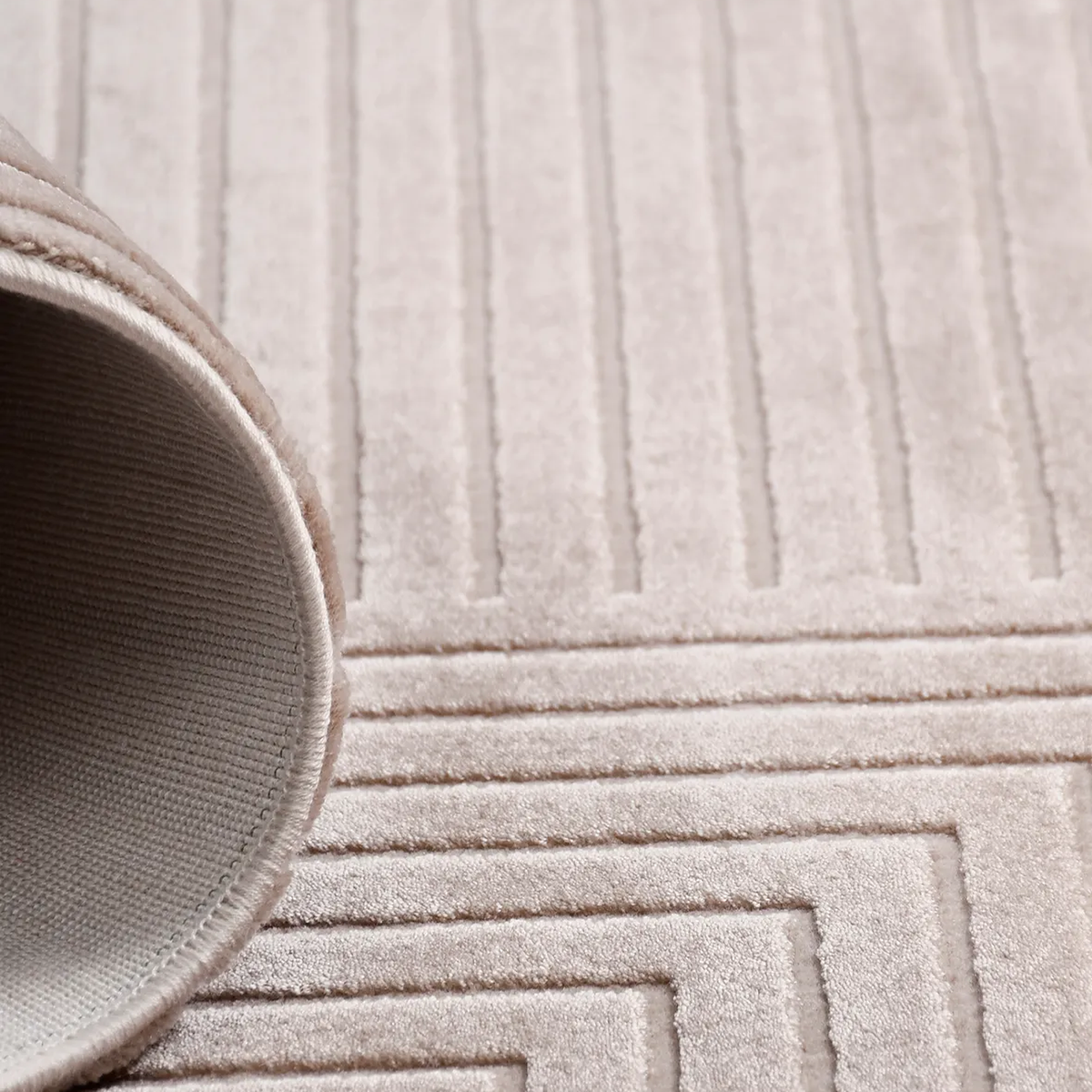 SHARED | Burnet Beige Modern Geometric Machine Woven Cream Ivory Livi photo 3