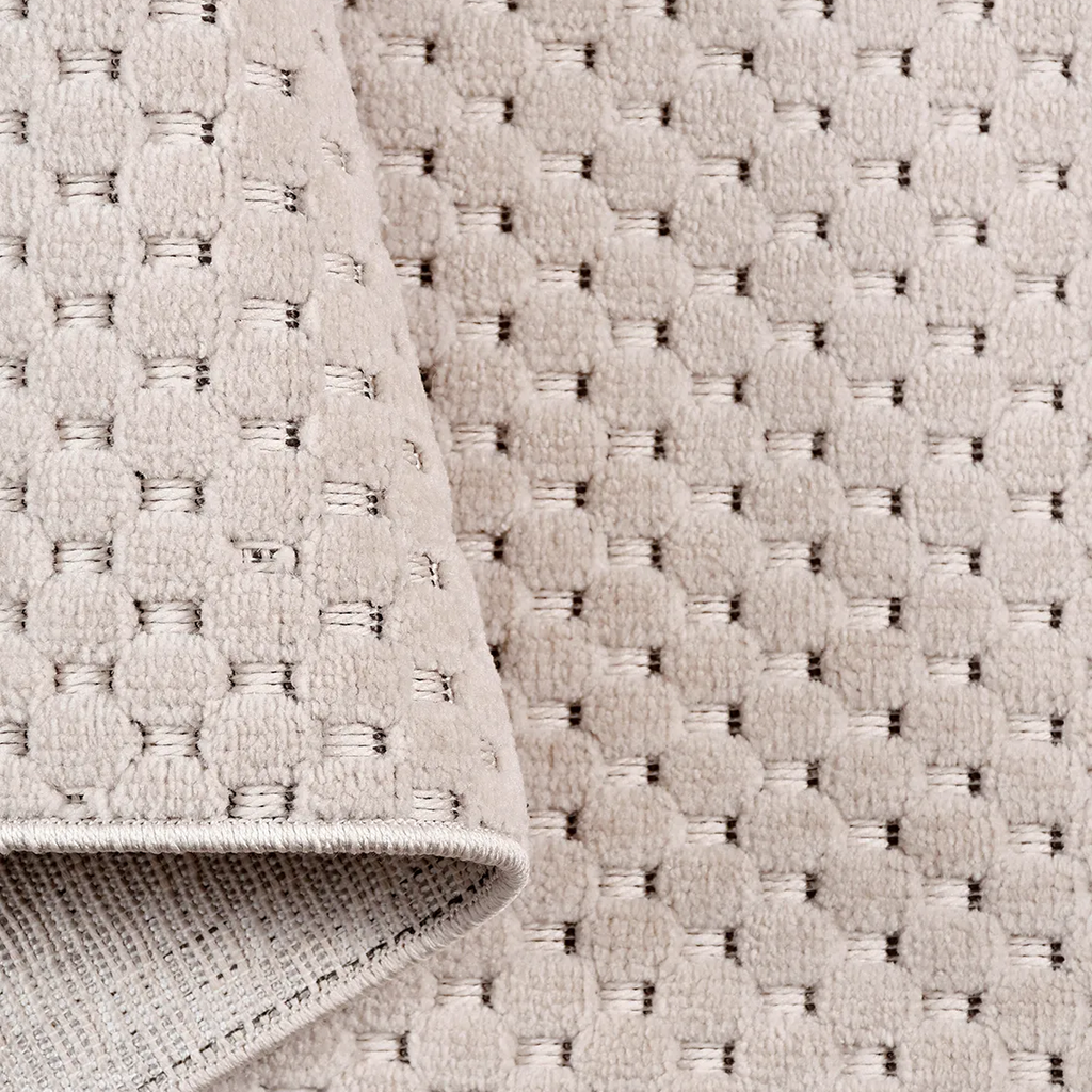 SHARED | Bluebell Blush Pink Modern Geometric Dot Machine Woven Livin photo 4