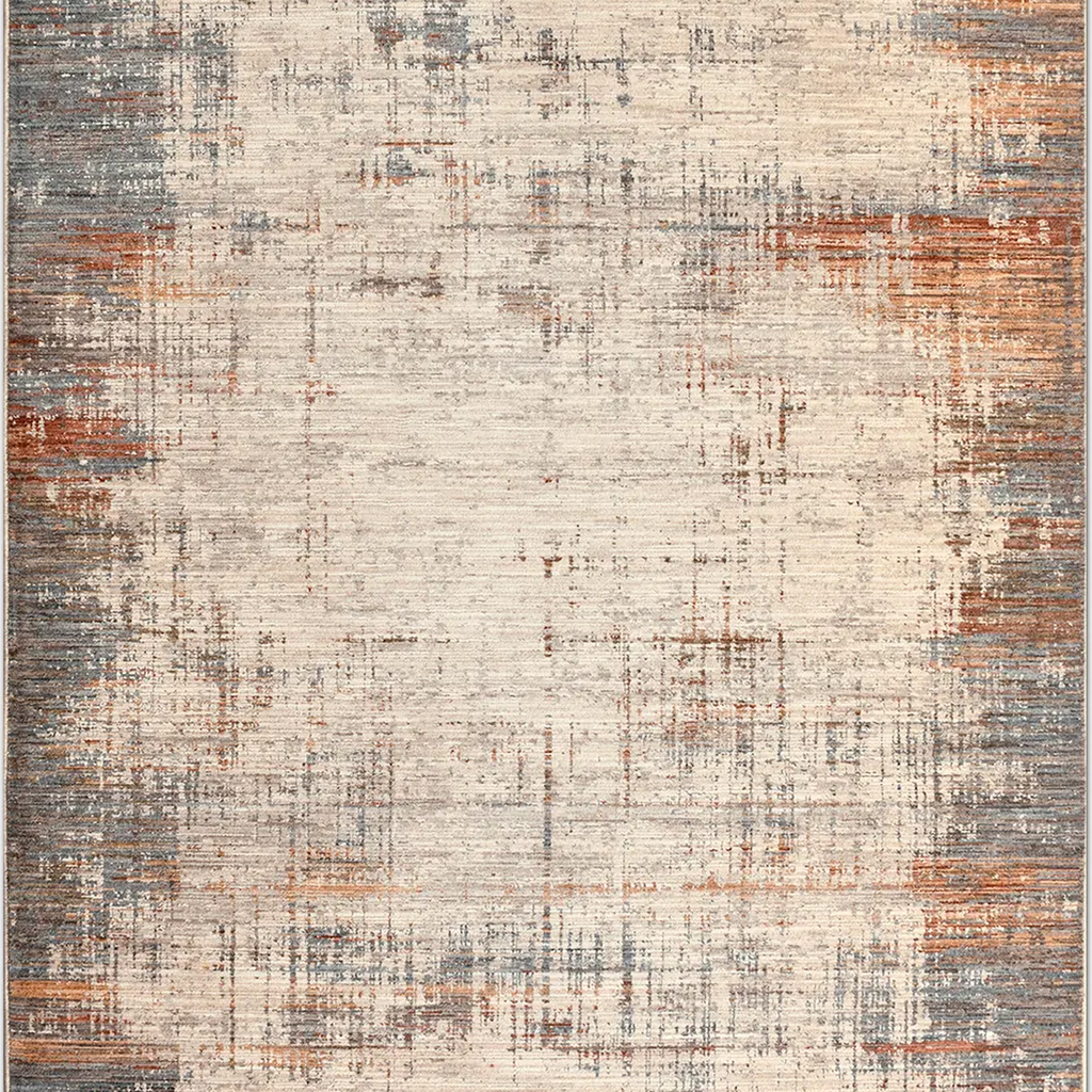 SHARED | Vervain Modern Abstract Machine Woven Beige Grey Rust Living photo 4