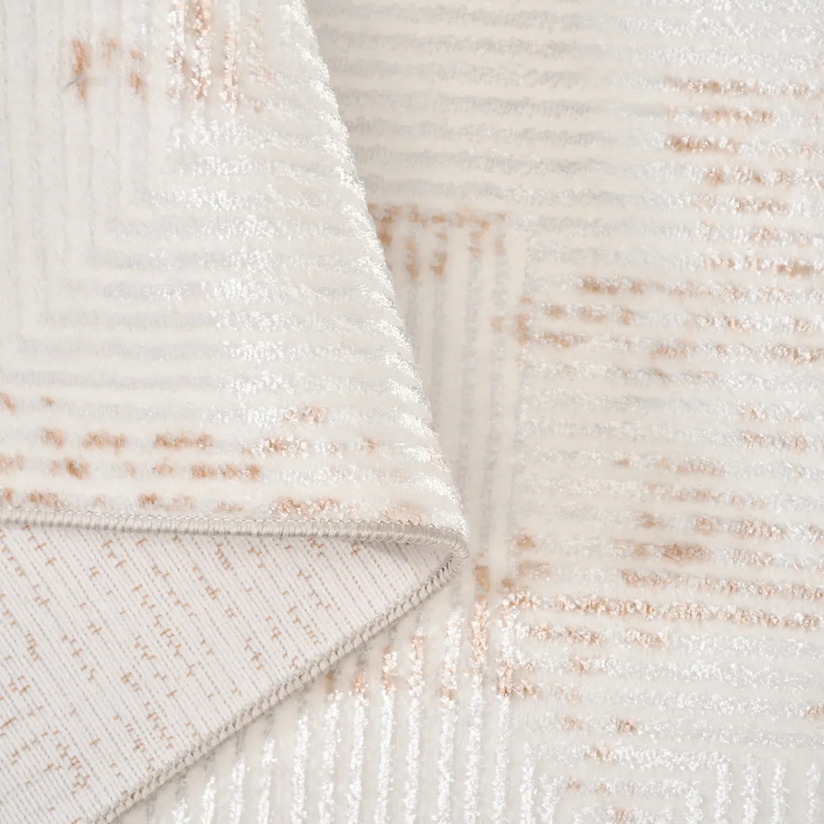 SHARED | Fen Cream Beige Abstract Modern Machine Woven Living Room Be photo 4
