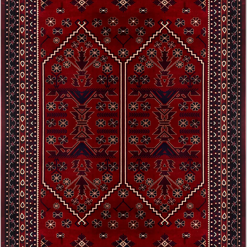 SHARED | Sunstone Persian Style Traditional Medallion Red Navy Cream  photo 4