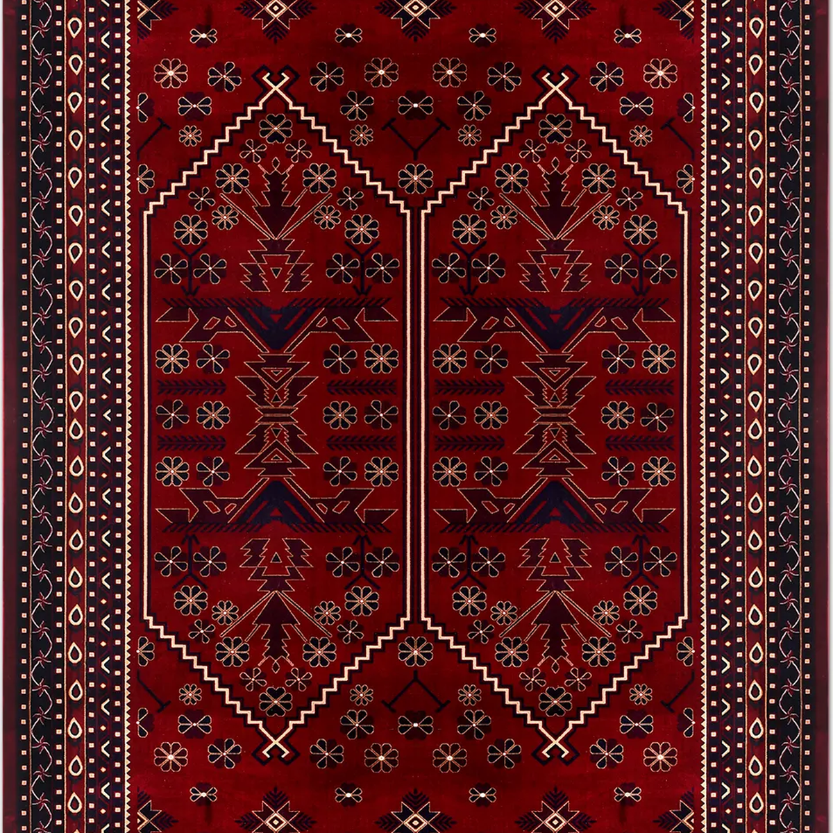 SHARED | Sunstone Persian Style Traditional Medallion Red Navy Cream  photo 4