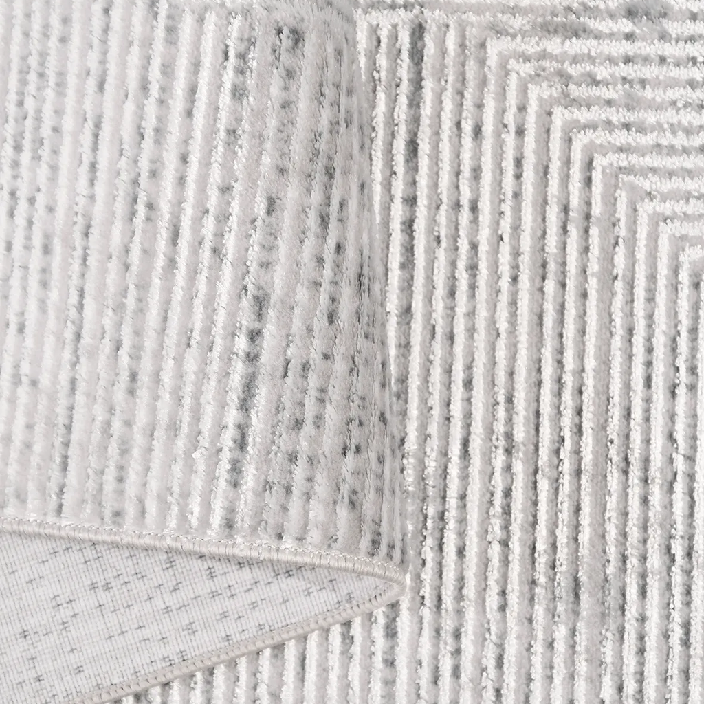 SHARED | Fell Modern Geometric Light Grey Ivory Machine Woven Living  photo 4