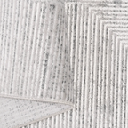 SHARED | Fell Modern Geometric Light Grey Ivory Machine Woven Living  photo 4