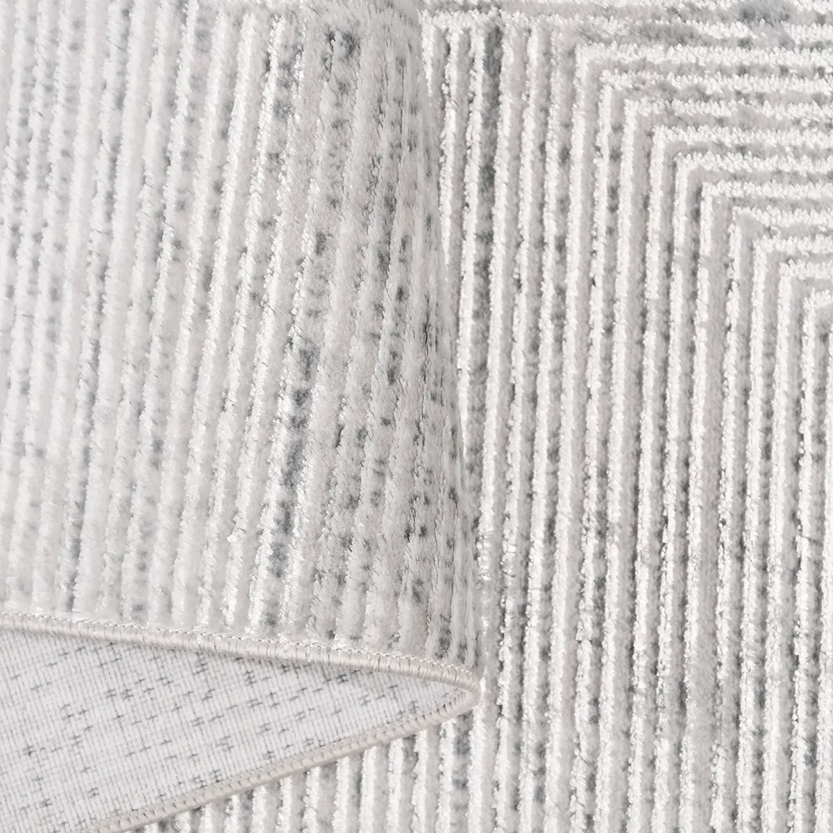SHARED | Fell Modern Geometric Light Grey Ivory Machine Woven Living  photo 4