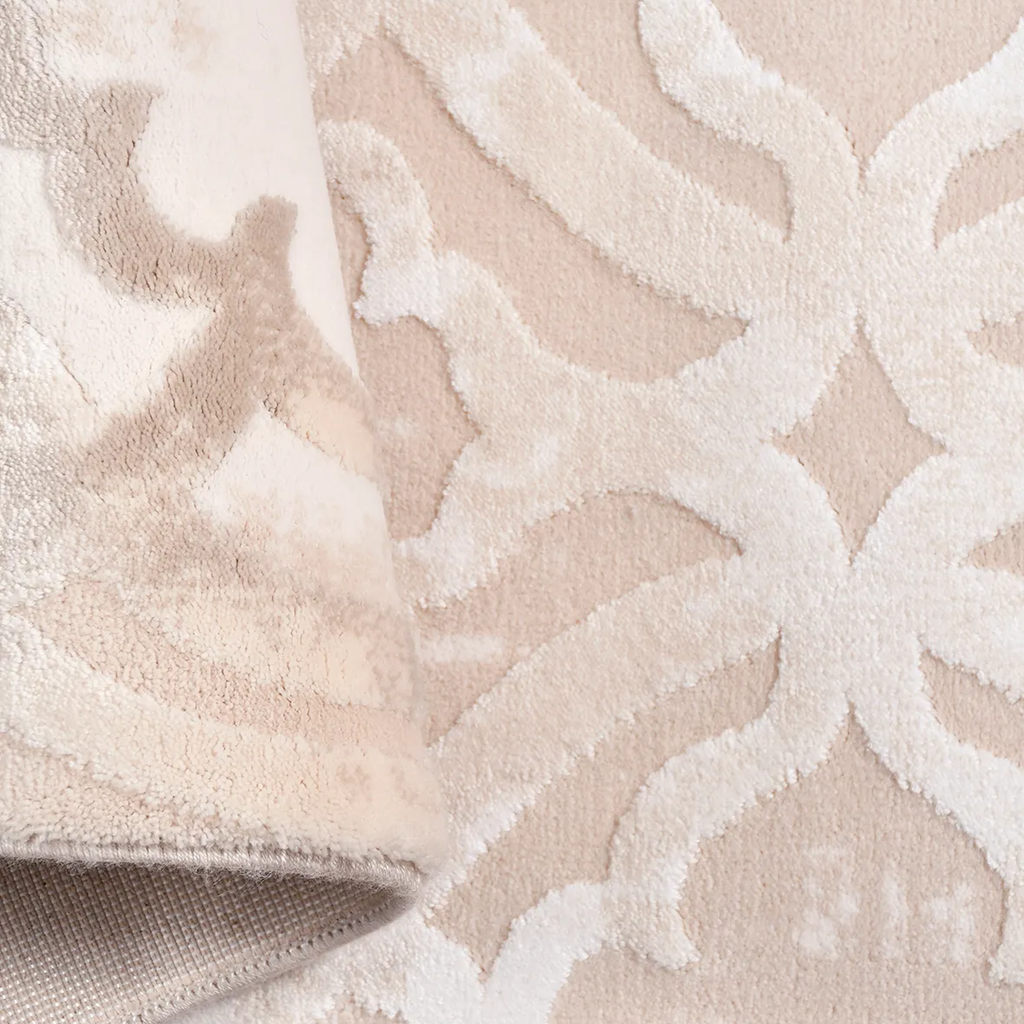 SHARED | Narrows Cream Beige Distressed Damask Medallion Transitional photo 4