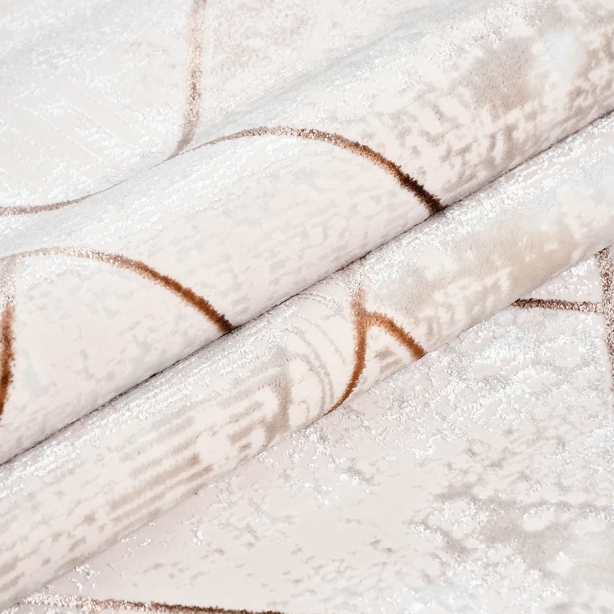 SHARED | Leigh Cream Copper Geometric Diamond Modern Machine Woven Li photo 4