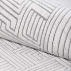 SHARED | Camellia Ivory Geometric Modern Machine Woven High-Low Livin photo 4