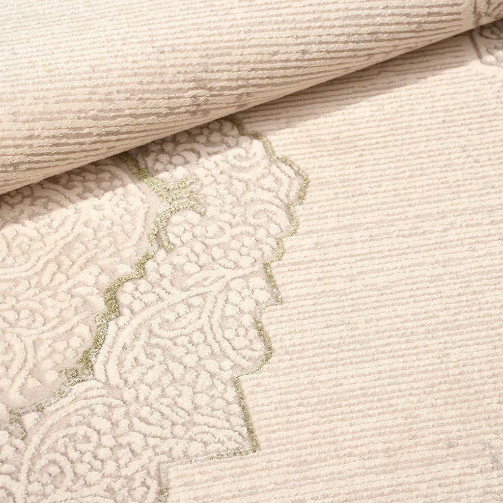 SHARED | Zenith Cream Grey Traditional Damask Machine Woven Living Ro photo 4