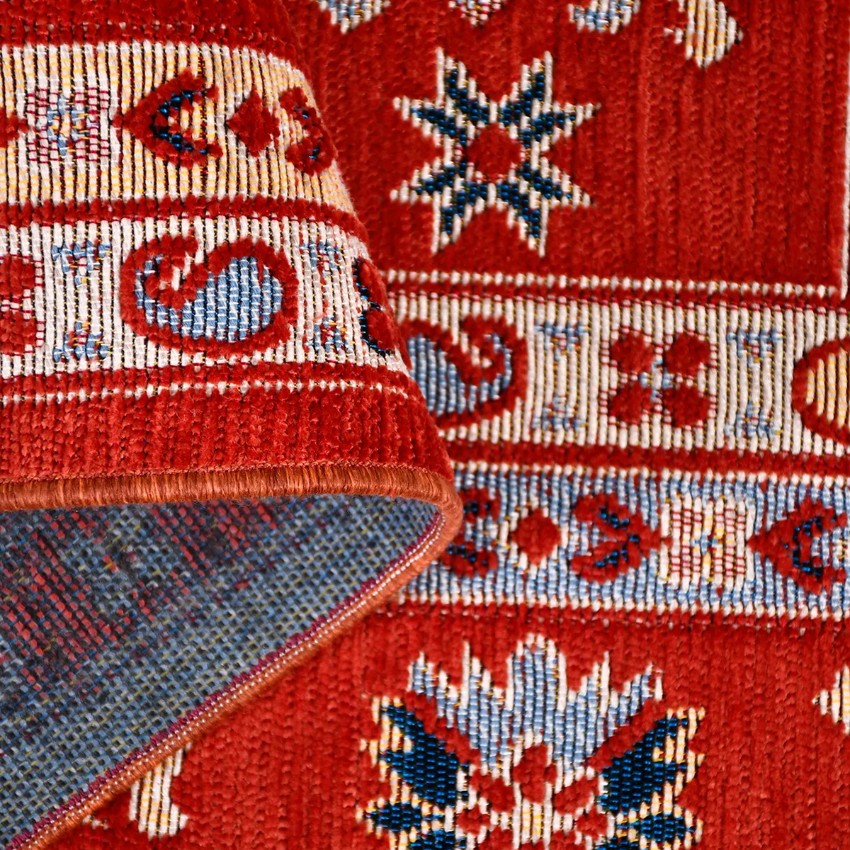 SHARED | Drizzle Red Navy Cream Persian Style Traditional Machine Wov photo 4