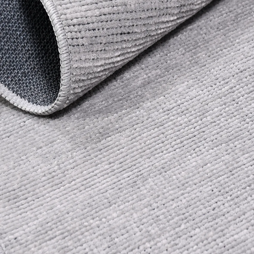 SHARED | Medlar Light Grey Solid Modern Machine Woven Fringe Living R photo 4