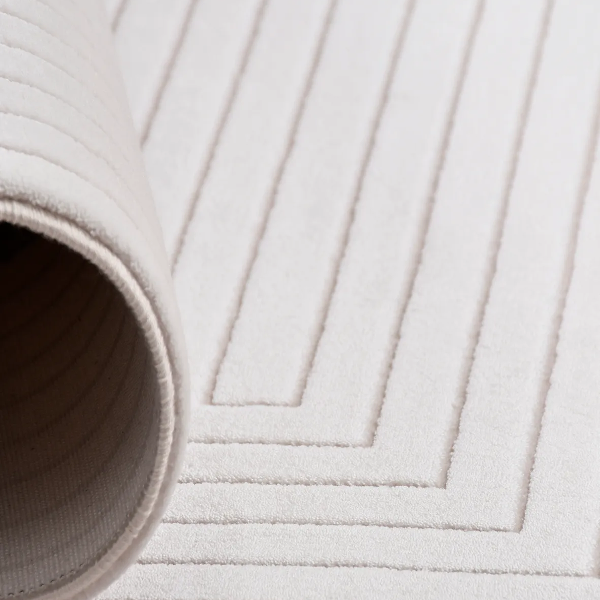 SHARED | Bryony Cream Ivory Geometric Modern Machine Woven Living Roo photo 4