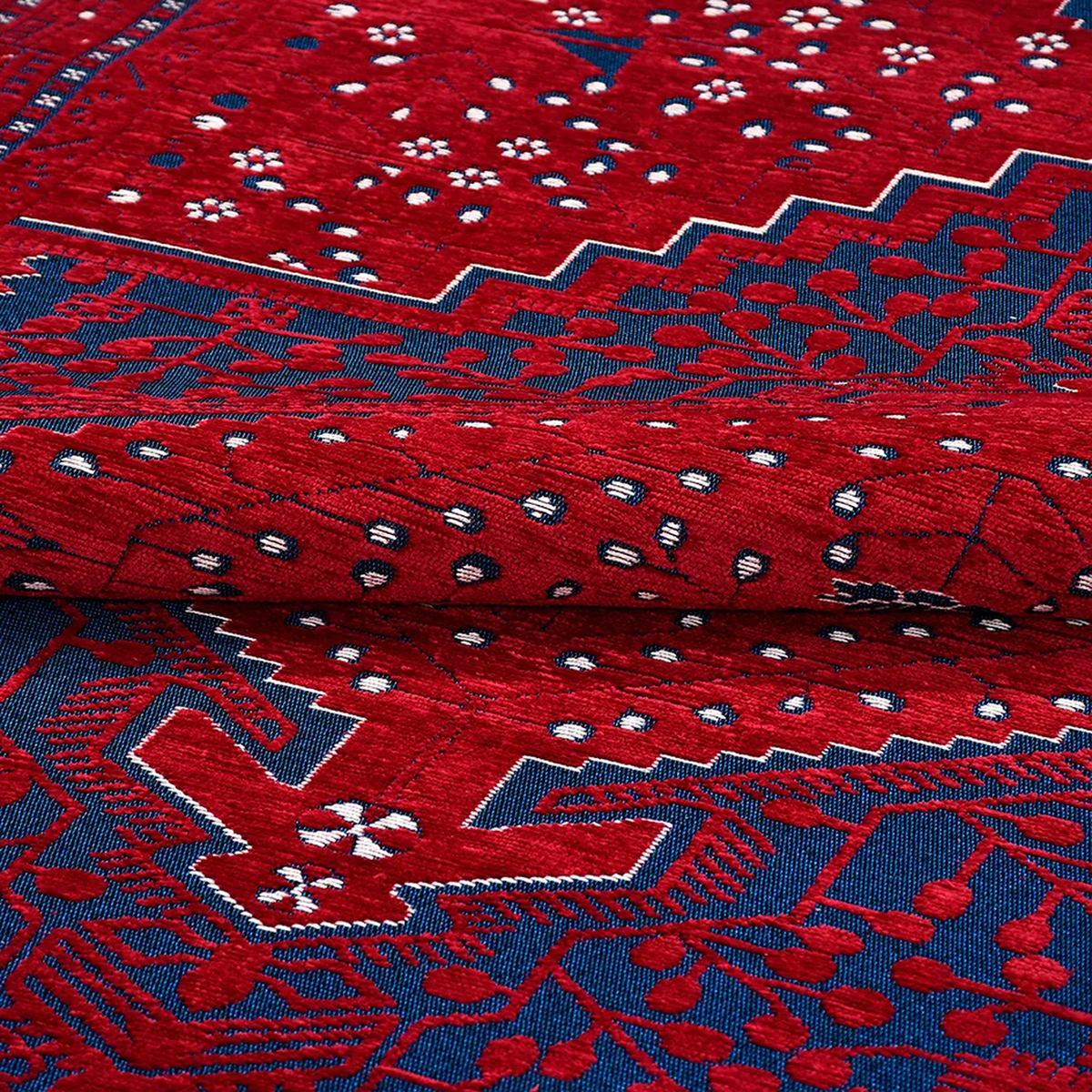 SHARED | Assos Persian Style Traditional Medallion Red Navy Machine W photo 4