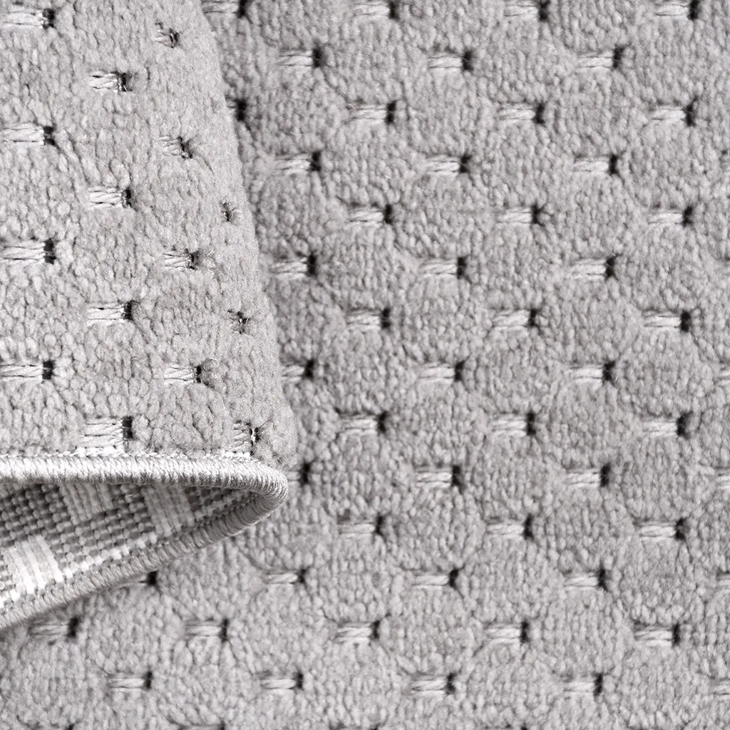 SHARED | Borage Grey Ivory Modern Geometric Machine Woven Living Room photo 4