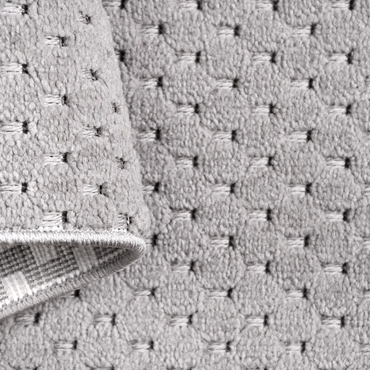 SHARED | Borage Grey Ivory Modern Geometric Machine Woven Living Room photo 4