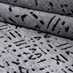 SHARED | Gleam Modern Abstract Machine Woven Grey Black Ivory Living  photo 4