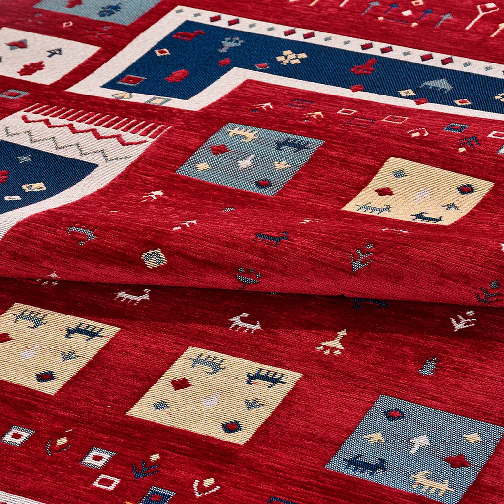 SHARED | Antalya Red Navy Persian Style Traditional Machine Woven Liv photo 4