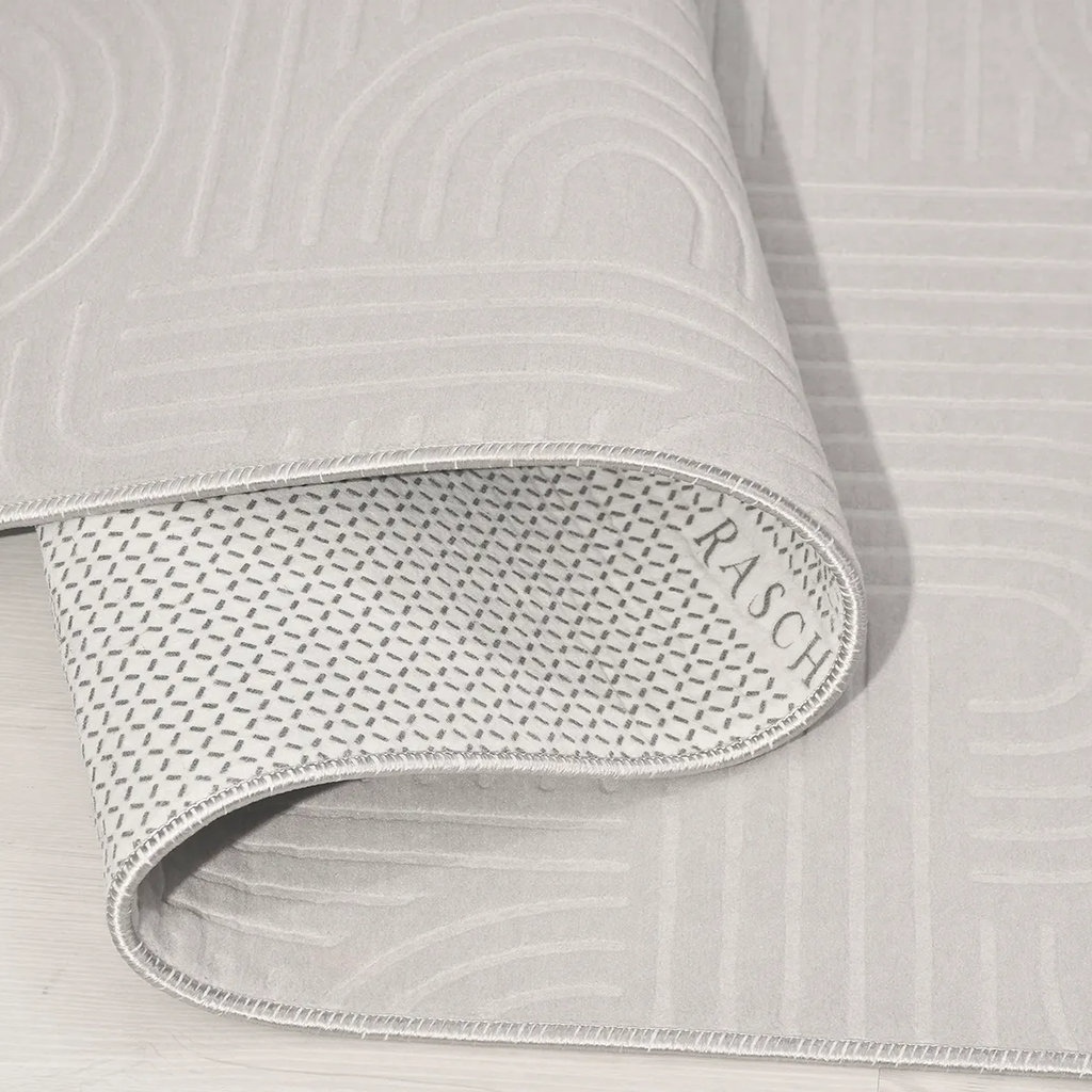 SHARED | Hoarfrost Light Grey Modern Geometric Carved High-Low Machin photo 4