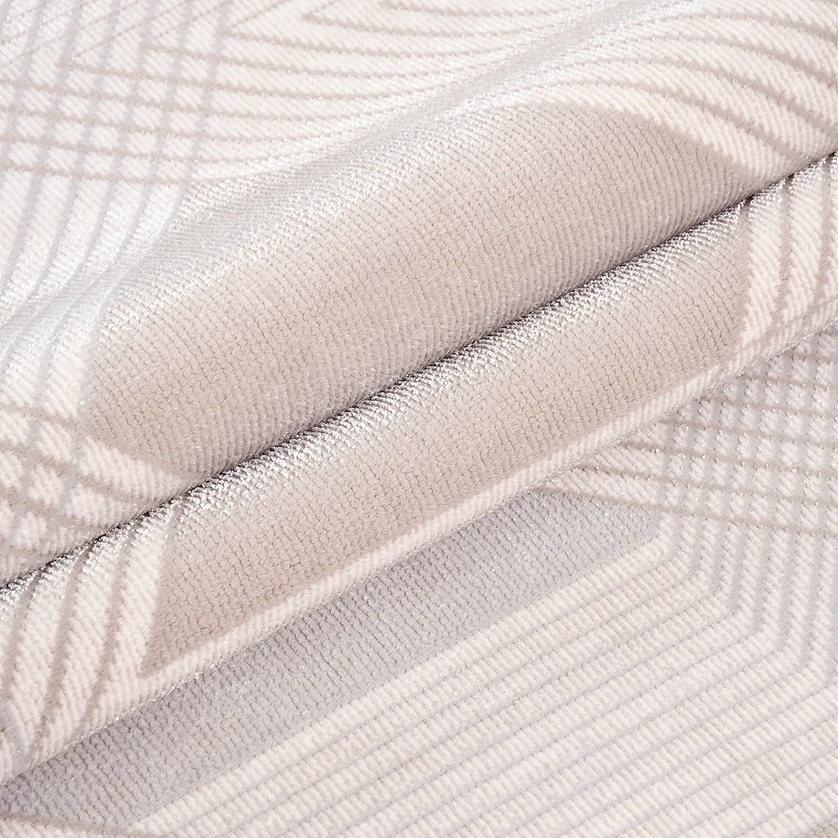 SHARED | Bergamot Beige Cream Modern Geometric Machine Woven Living R photo 4