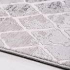 SHARED | Priene Grey Cream Distressed Moroccan Style Trellis Modern M photo 4