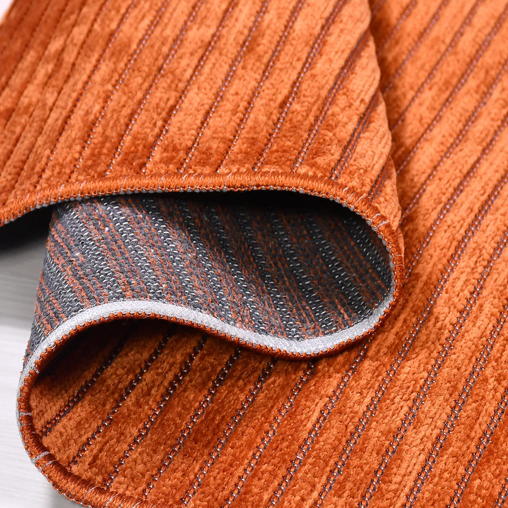 SHARED | Mullein Terracotta Rust Striped Modern Machine Woven Living  photo 4