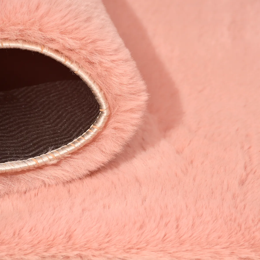 SHARED | Foca Blush Pink Solid Shaggy Faux Fur Glam Machine Woven Liv photo 4