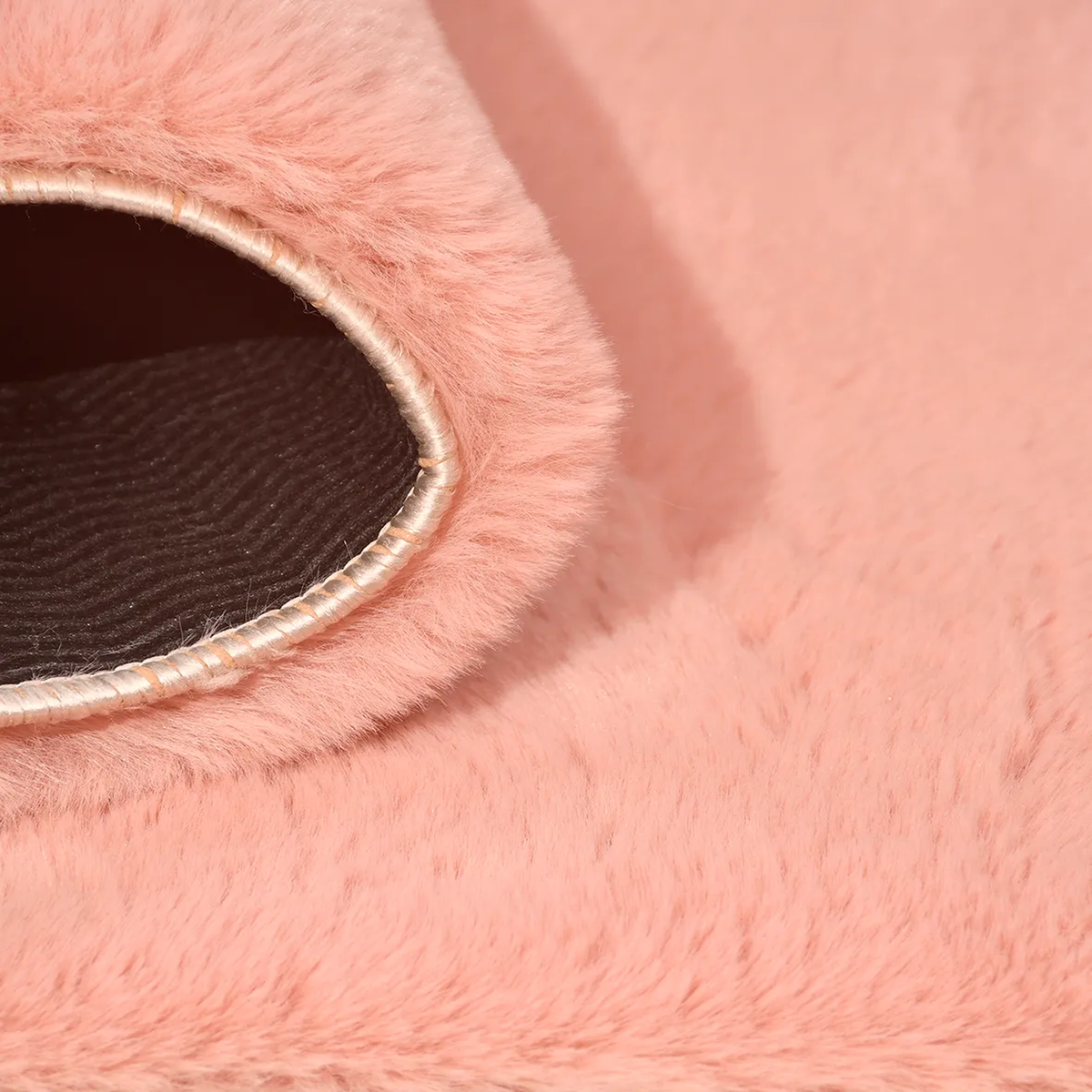 SHARED | Foca Blush Pink Solid Shaggy Faux Fur Glam Machine Woven Liv photo 4