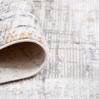 SHARED | Sanicle Cream Abstract Modern Machine Woven Charcoal Rust Gr photo 4