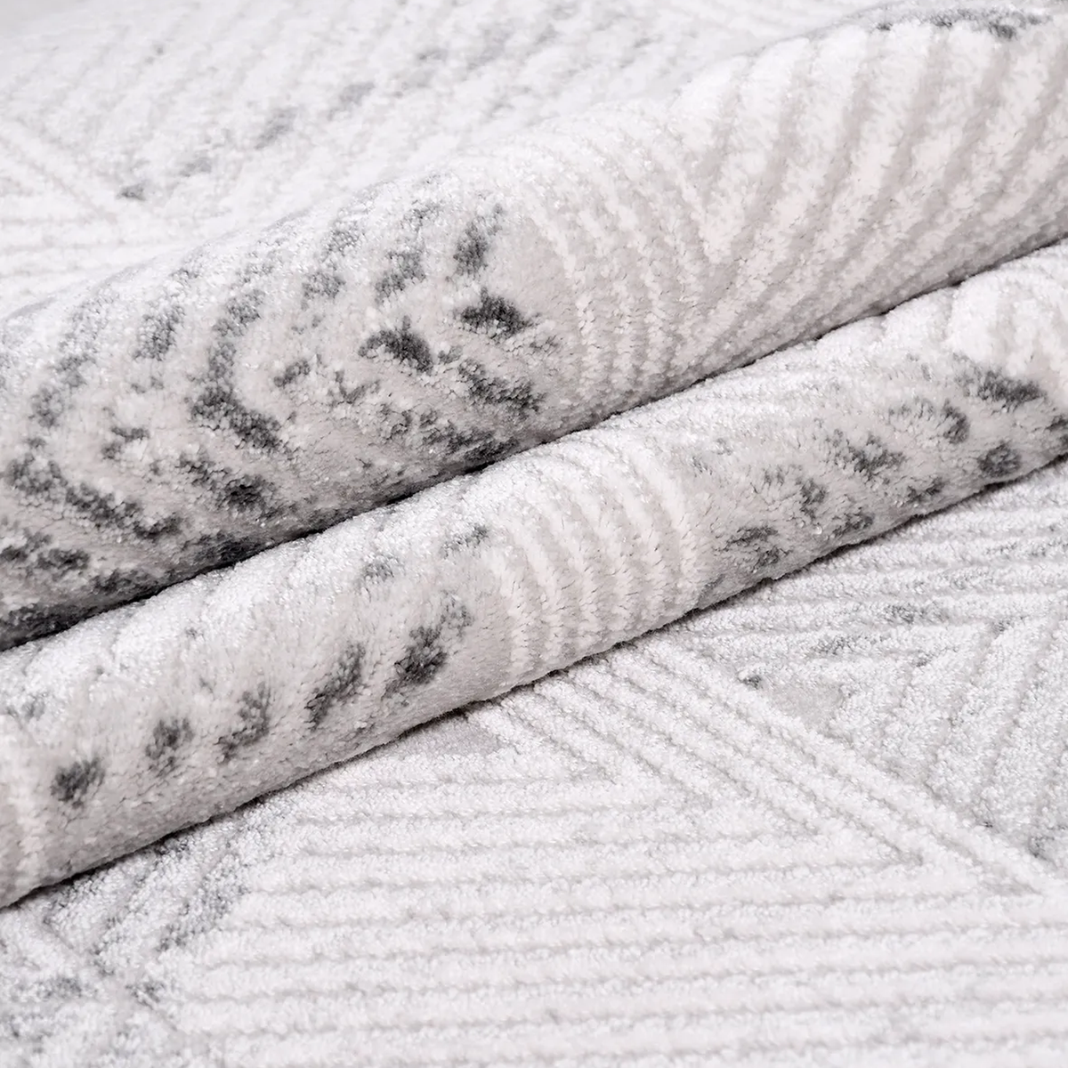 SHARED | Pamukkale Ivory Grey Modern Geometric Machine Woven Living R photo 4
