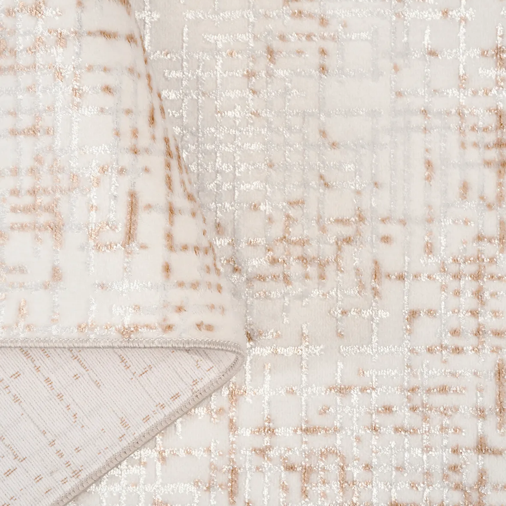 SHARED | Ford Cream Rust Abstract Modern Machine Woven Living Room Be photo 4