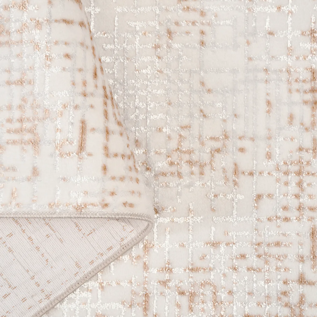 SHARED | Ford Cream Rust Abstract Modern Machine Woven Living Room Be photo 4