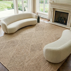 SHARED | Feldspar Coastal Geometric Diamond Lattice Beige Tan Cream M photo 4